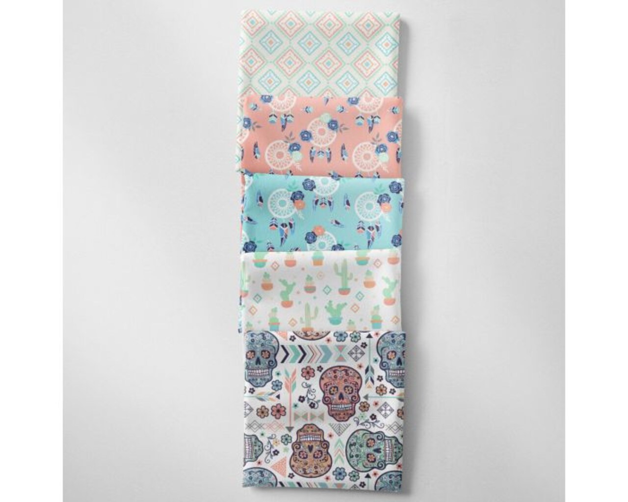 Southwest Skulls 5-piece Cotton Fabric Fat Quarter Bundle | Sewing | Crafting | Quilting